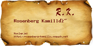 Rosenberg Kamilló névjegykártya
